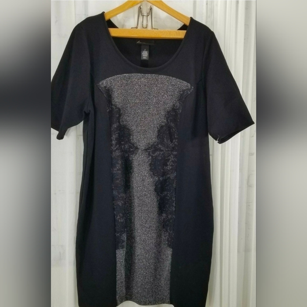Lane Bryant Black and Gray Sheath Dress